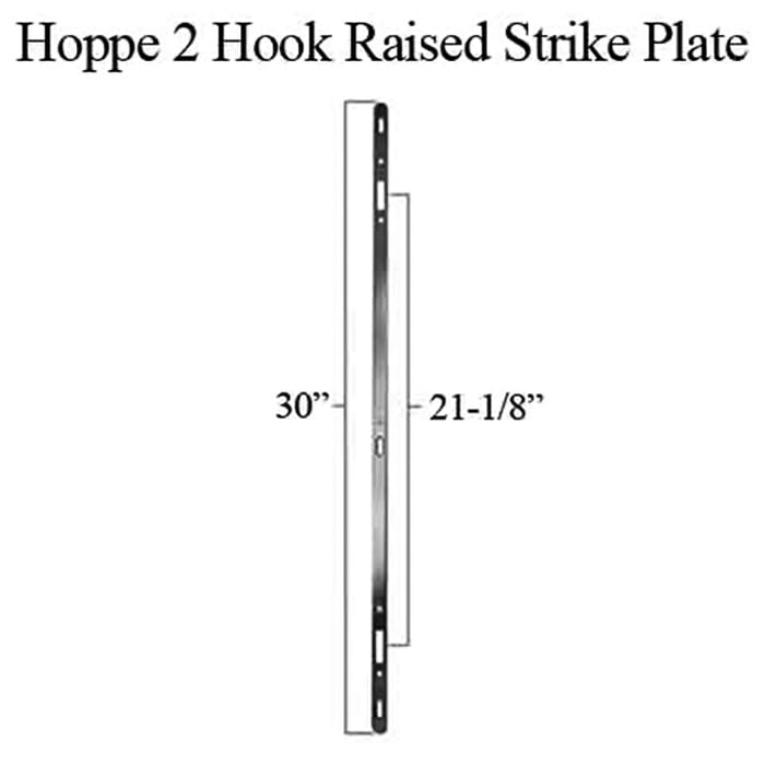 Hoppe 2-Point Sliding Door Lock Strike Plate – 30" Length, 16mm Faceplate