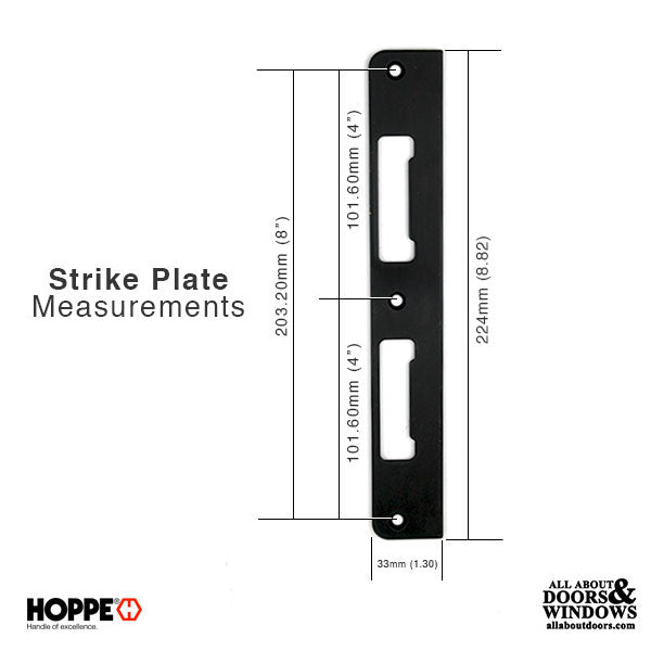 Hoppe Latch and Deadbolt Strike Plate – Flat, Stainless Steel