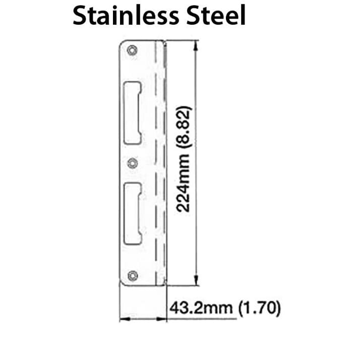 Hoppe Latch and Deadbolt Strike – Curved Lip, 1-3/4" Door