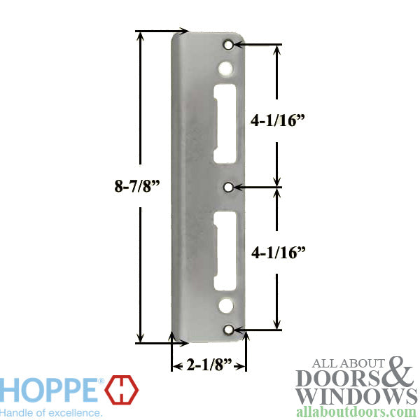 Hoppe Extended Lip Latch and Deadbolt Strike – 2-1/4" Door, Oil Rubbed Brass
