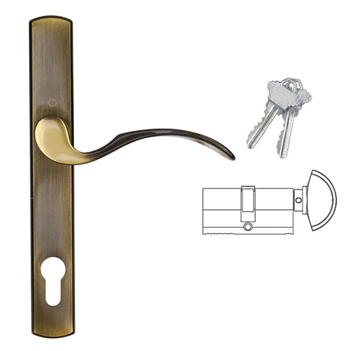 Hoppe Munchen Active Multipoint Handleset – 92mm PZ, Antique Brass