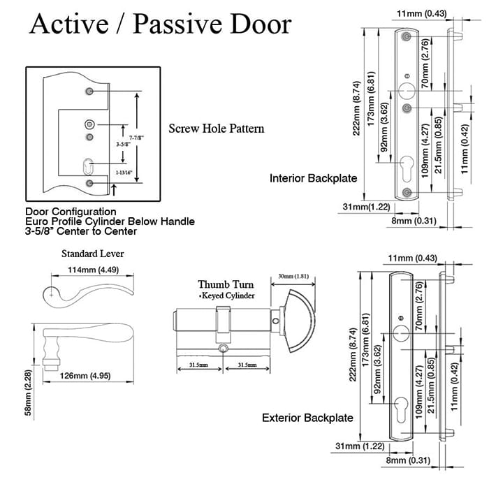 Hoppe Munchen Active Multipoint Handleset – 92mm PZ, Oil Rubbed Brass