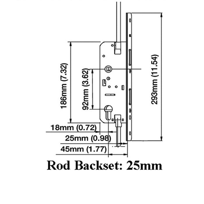 Hoppe HTL Inactive Rod Version Gear – 45mm Backset, Left Hand