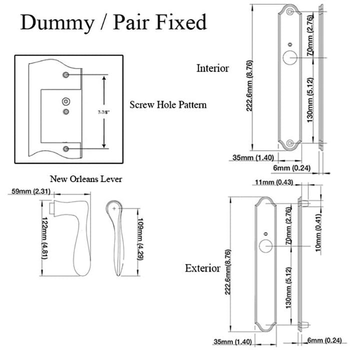 Hoppe New Orleans Dummy Handleset – Satin Nickel