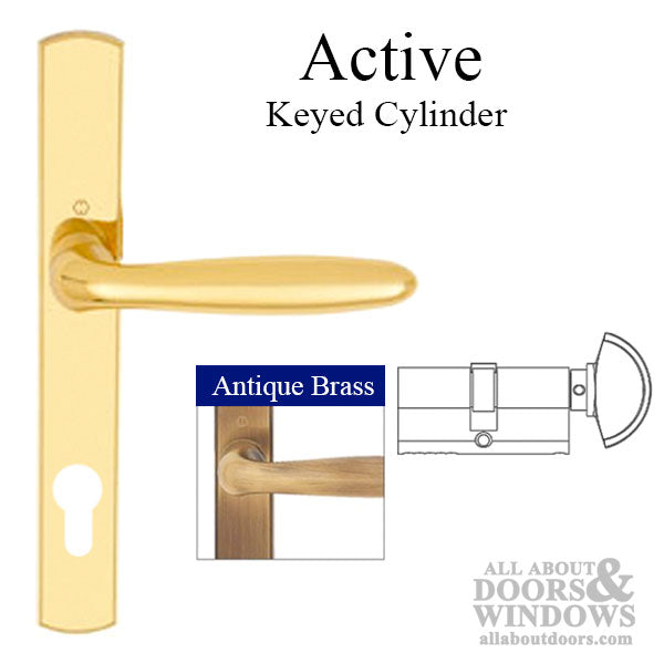 Hoppe Verona Active Multipoint Handleset – 92mm PZ, Antique Brass
