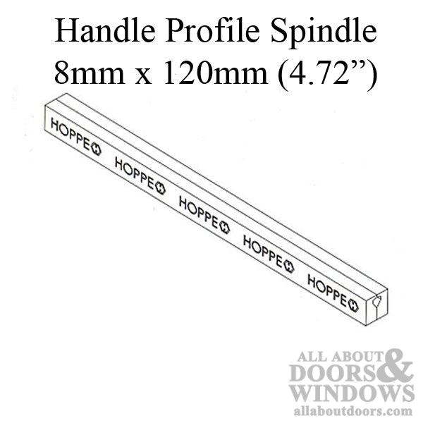 Hoppe Split Shaft Spindle – 8mm x 120mm for 45mm Doors