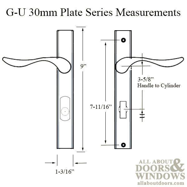 G-U Allegro Handleset Trim – 92mm PZ, Active Function
