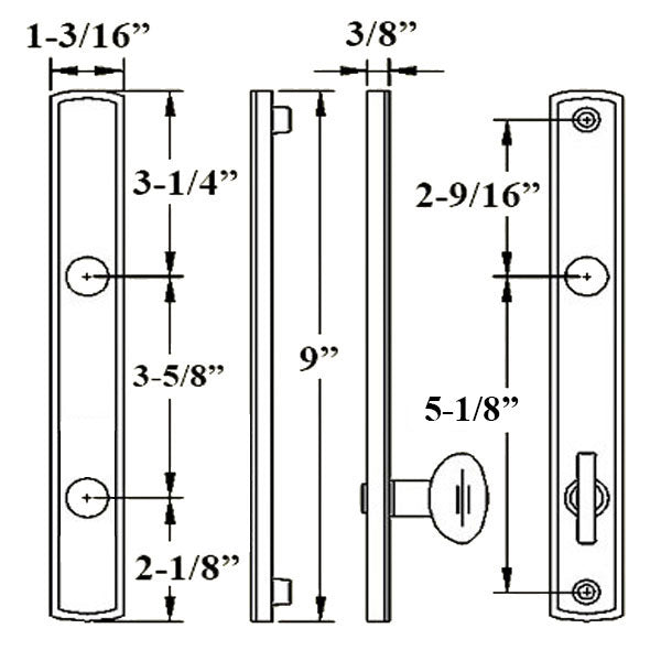 G-U Allegro Inactive Handleset Trim – 92mm PZ