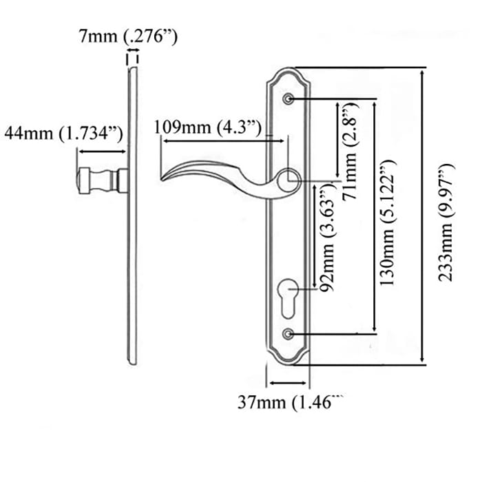 WinkHaus Traditional Multipoint Handleset – Fontana Lever, 2-1/4" Door, PVD Bright Brass