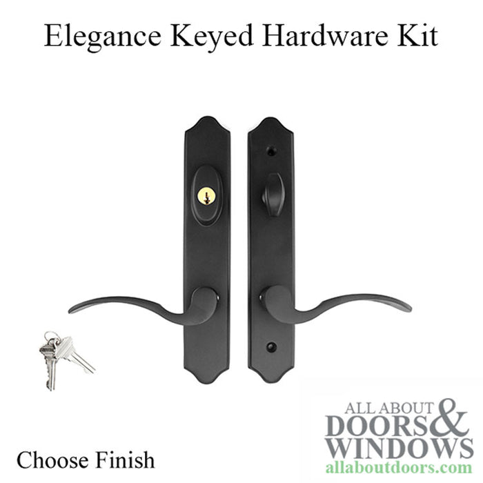 True Elegance 10" Active Keyed Handleset – Arch Top, Schlage SC1