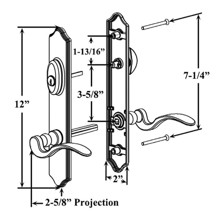 Ashland Expressions Active Keyed Handle Set for Hinged Doors – 12" Plate, Non-Handed
