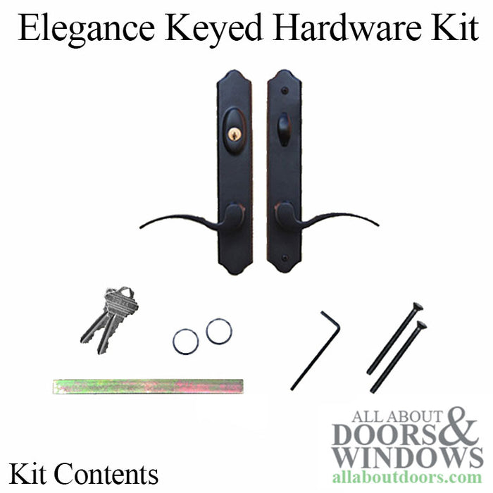 True Elegance 10" Active Keyed Handleset – Arch Top, Schlage SC1