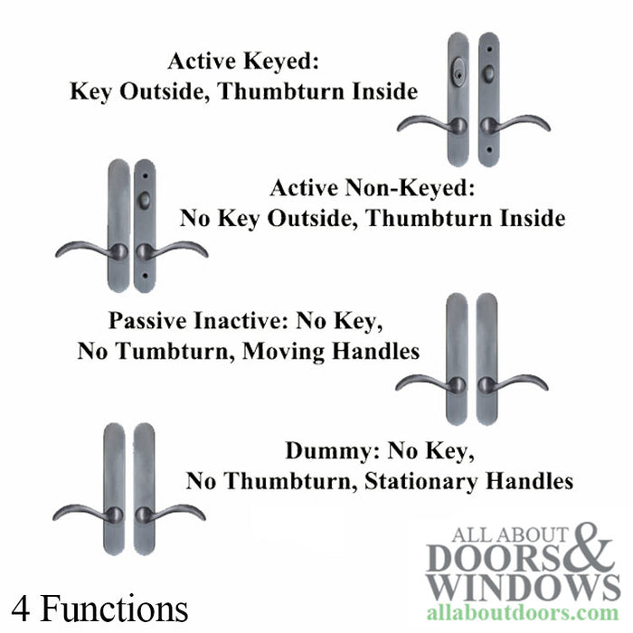 True Elegance 10" Active Keyed Handleset – Arch Top, Schlage SC1