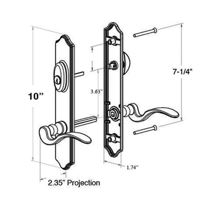 True Elegance 10" Passive Handle Set – Arch Top, Transitional Curved Levers