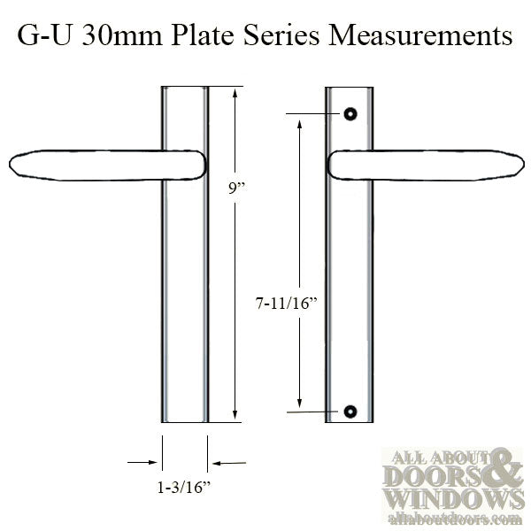 G-U Torino Dummy Handleset – 30mm Plate Series