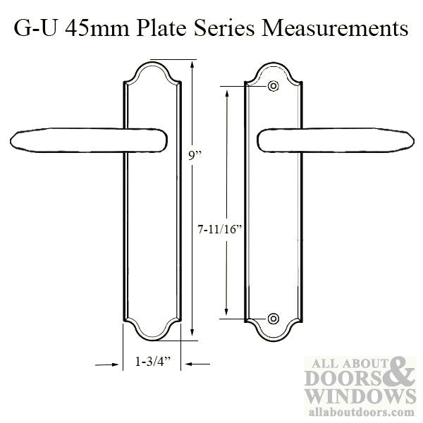 G-U Torino Dummy Handleset Trim – 45mm Plate Series
