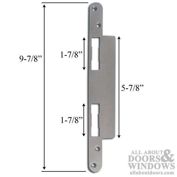 Essve Latch and Deadbolt Strike Plate – Flat Design, Silver Powdercoat