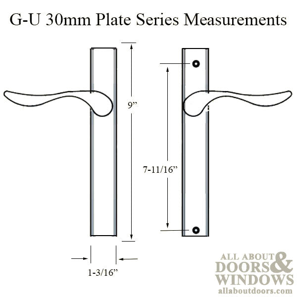 G-U Allegro Dummy Handleset Trim – 30mm Plate Series