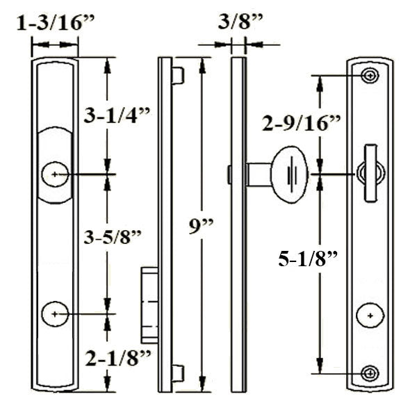 G-U Venice Active Handleset Trim – 92mm PZ, American Cylinder