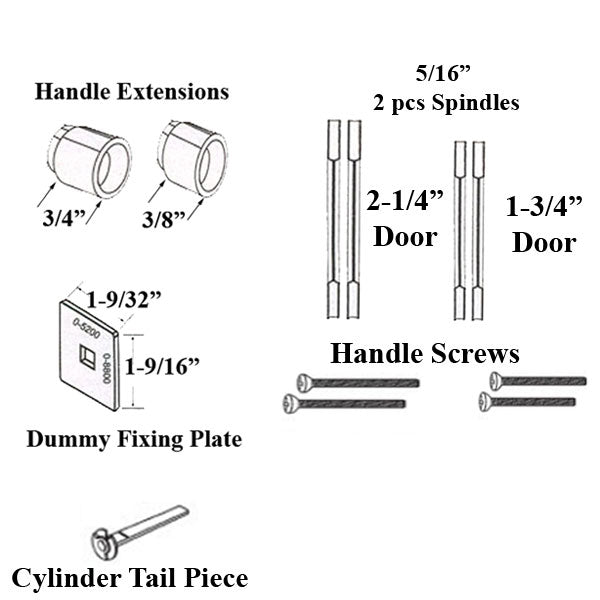 Split Shaft Spindle for 1-3/4" Doors – 4-3/8" Length, Two-Piece