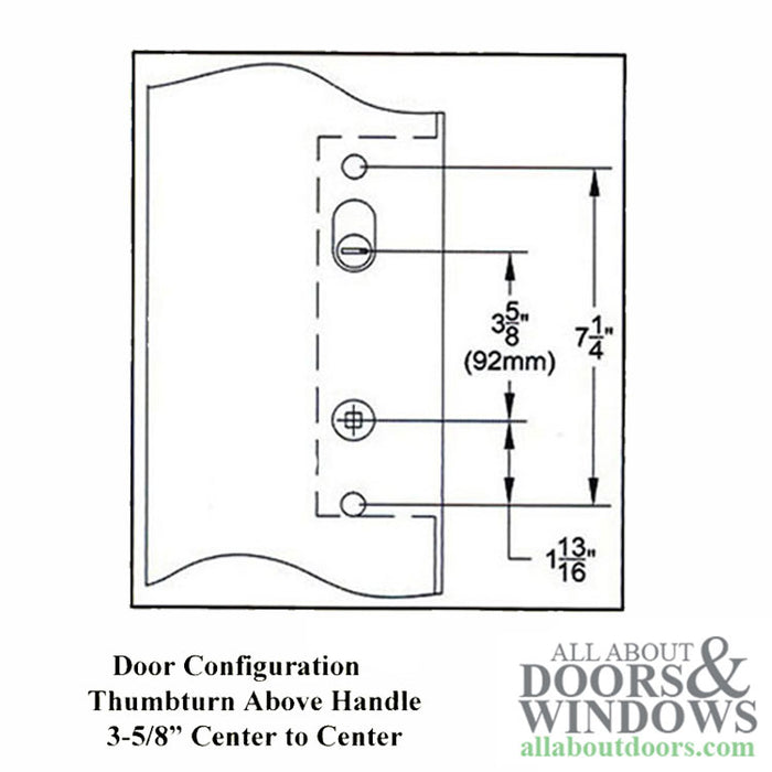 True Elegance 10" Active Non-Keyed Handle Set for Hinged Doors