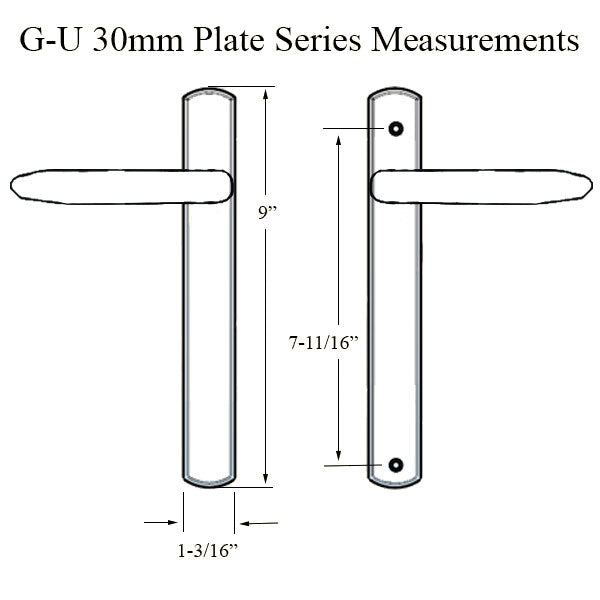 G-U Torino Dummy Handleset Trim – 30mm Plate Series