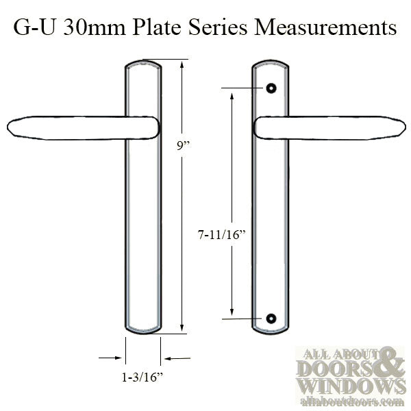 G-U Torino Dummy Handleset Trim – 30mm Plate Series