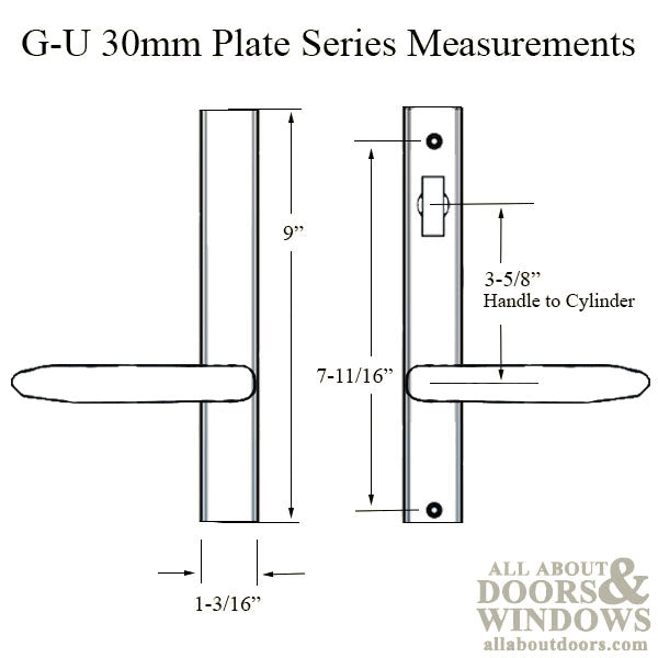 G-U Torino Inactive Handleset Trim – 92mm PZ
