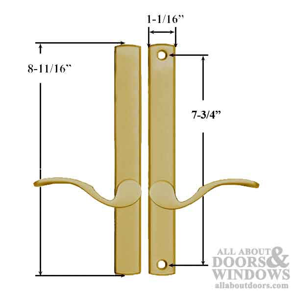 Dummy Handleset for Multipoint Doors – Non-Handed, Solid Brass