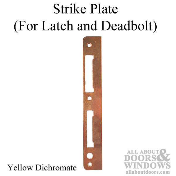 Winkhaus Center Latch and Deadbolt Strike – 1-5/16" x 9-1/4", Dichromate