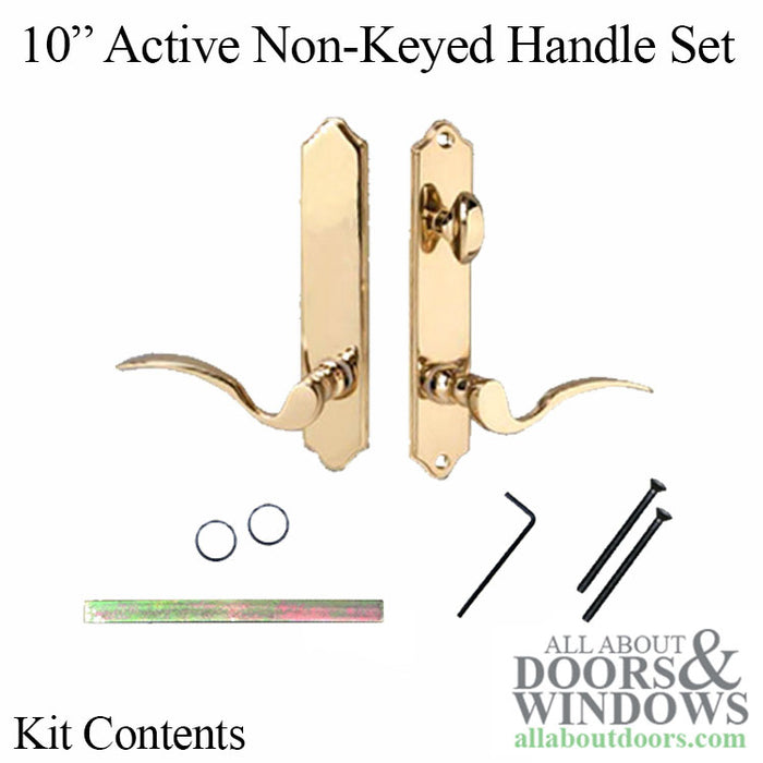 True Elegance 10" Active Non-Keyed Handle Set for Hinged Doors