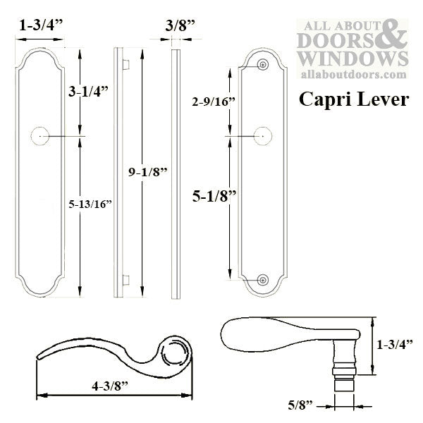 G-U Capri Dummy Handleset Trim – 45mm Plate Series
