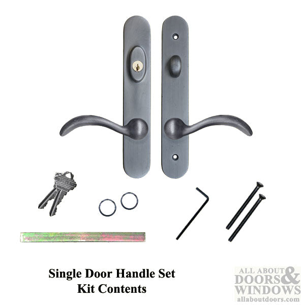 Ashland Forgings 10" Active Keyed Handle Set – Transitional Curved Levers