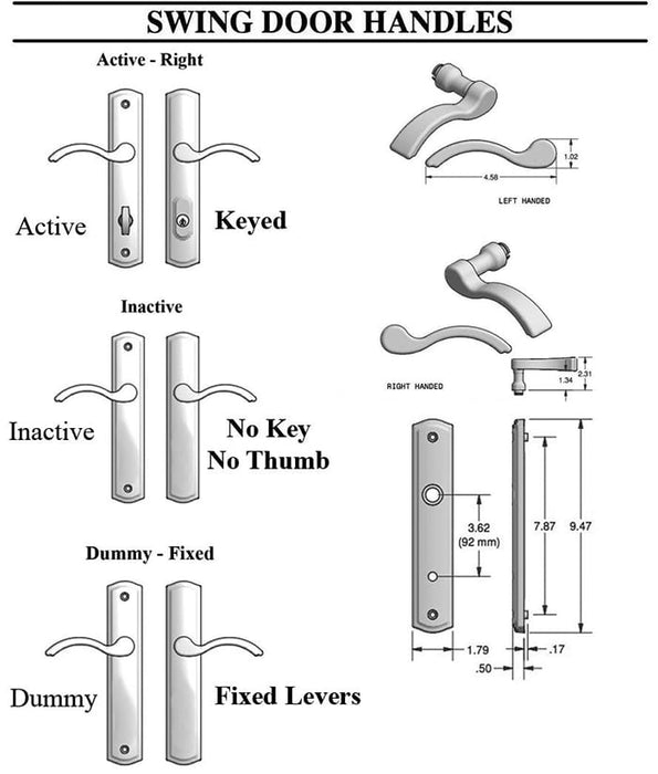Active Keyed Trim – 100 Series Regency Arched Plate, 92mm PZ, Right Hand