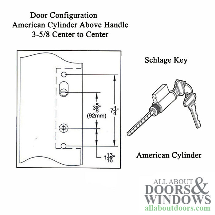 True Elegance 10" Active Keyed Handleset – Arch Top, Schlage SC1