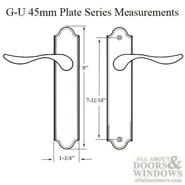 G-U Venice Dummy Handleset Trim – 45mm Plate Series