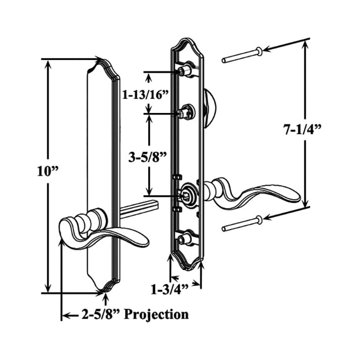Ashland Evolutions Curve Top Handle Set – 10" Active Non-Keyed
