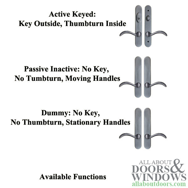 Evolutions 10" Passive Non-Keyed Handle Set for Hinged Doors