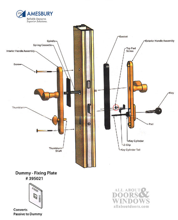 Active Keyed Trim – 100 Series Regency Arched Plate, 92mm PZ, Right Hand