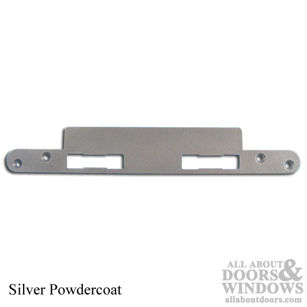 Essve Latch and Deadbolt Strike Plate – Flat Design, Silver Powdercoat