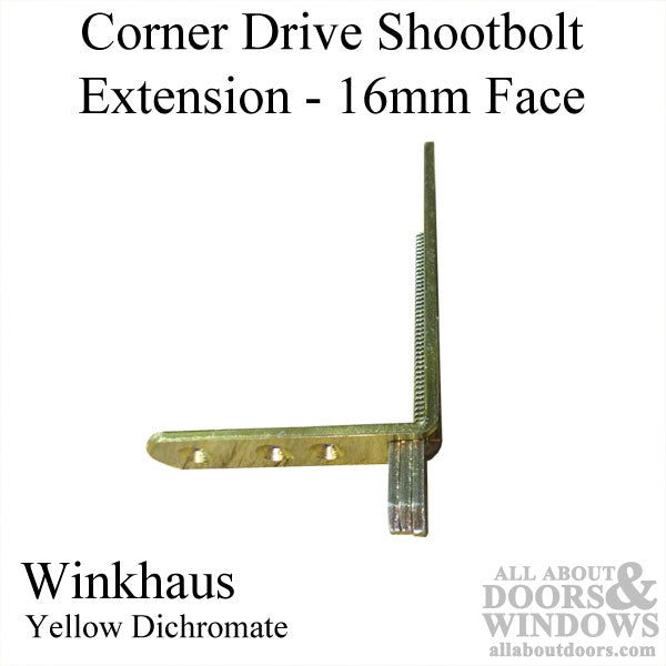 Winkhaus Corner Drive Shootbolt Extension – 16mm Faceplate, 3-3/4" Length
