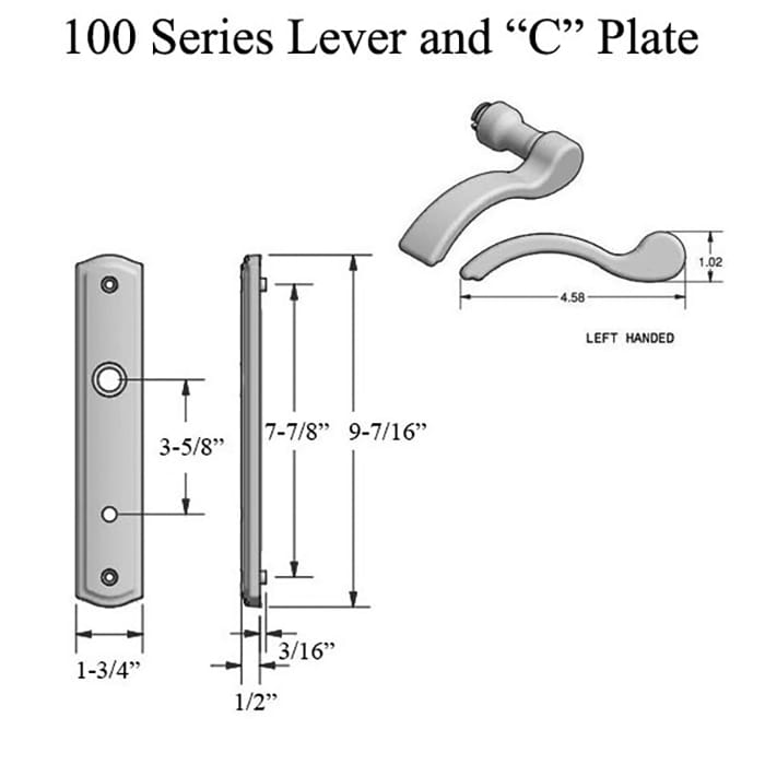 Amesbury Lever Handle for Multipoint Doors - Polished Brass