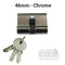 Euro Profile Lock Cylinder for Gate Locks – 46mm, Chrome