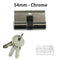 Double Key Gate Lock Profile Cylinder – 54mm, Chrome
