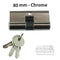 Euro Profile Lock Cylinder – 80mm, Keyed Alike, Chrome