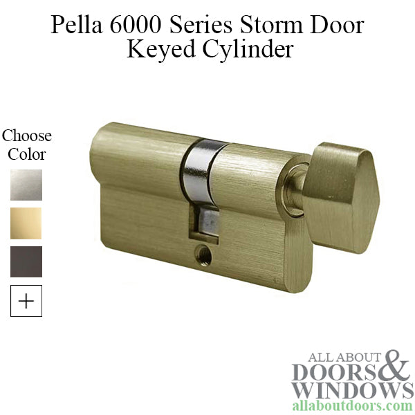 Pella 6000 Series Replacement Key Cylinder – 270° Euro, Schlage Keyway, Polished Brass