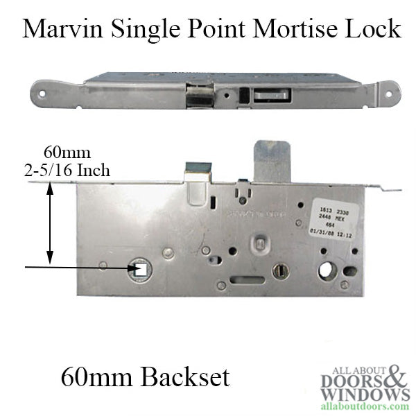 Single Point Mortise Lock for Marvin Ultimate Inswing Doors – 60mm Backset, 92mm PZ