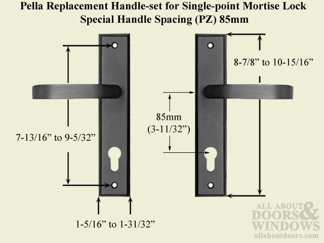 Pella Single Point Handleset Replacement Kit – 60mm Backset, 85mm PZ