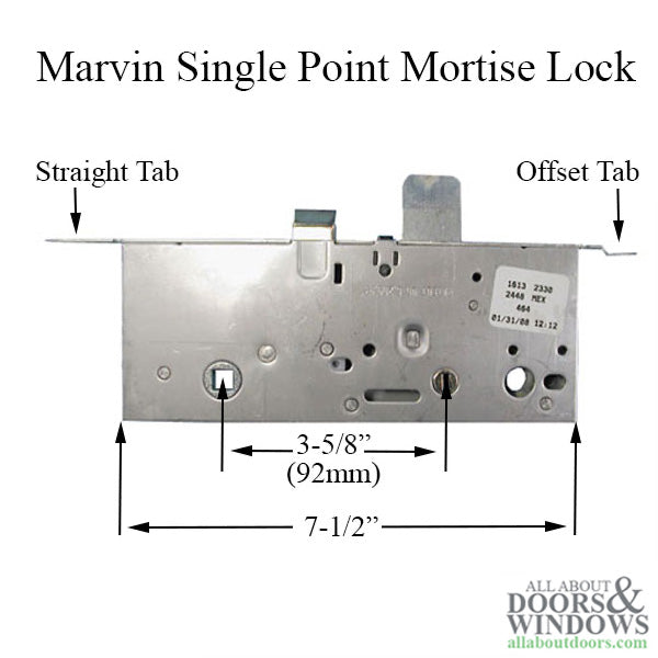 Single Point Mortise Lock for Marvin Ultimate Inswing Doors – 60mm Backset, 92mm PZ