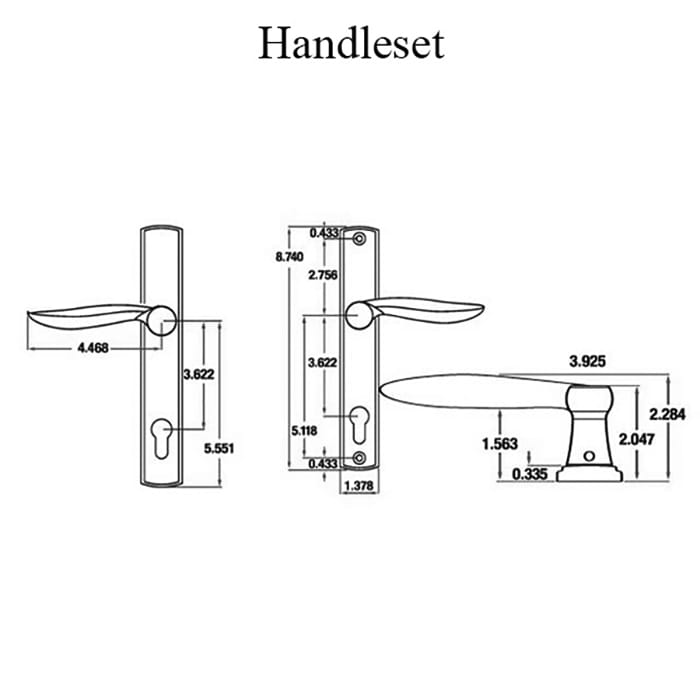 Active Multipoint Lock Trim – Euro-Profile Cylinder, 1-3/4" Door